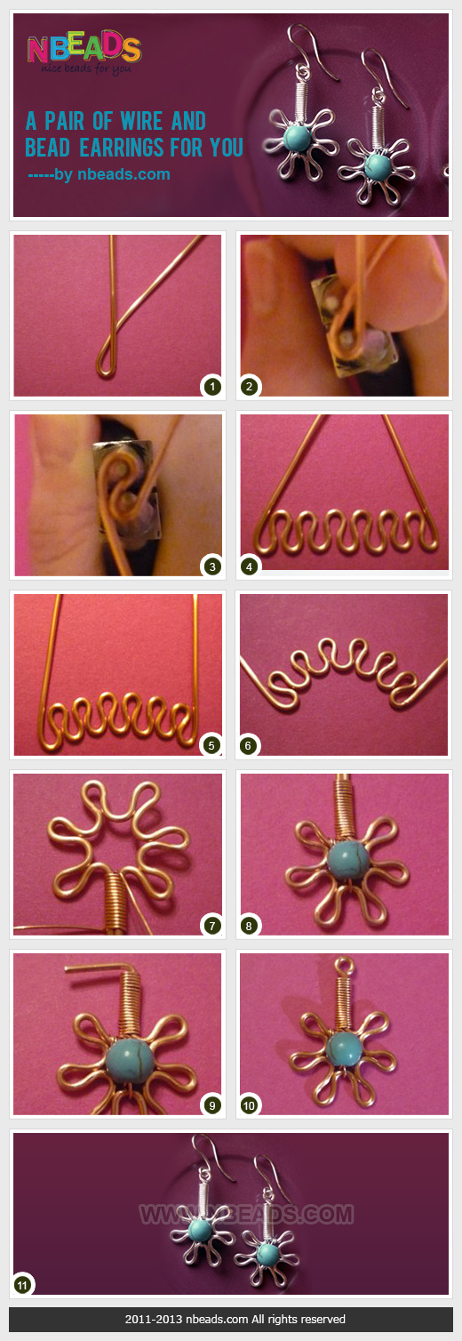 A Pair of Wire And Bead Earrings for You