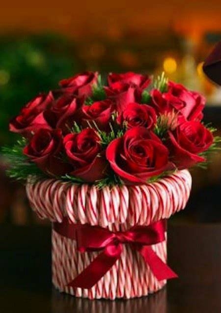 Candy Cane Rose Boquet
