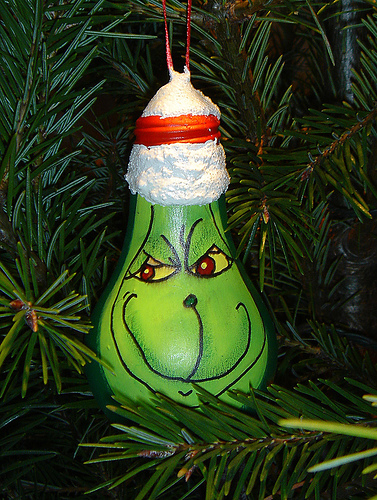 DIY Grinch Light Bulbs