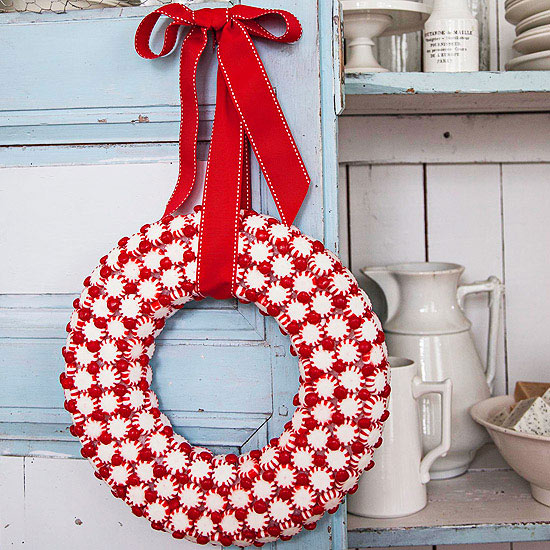 Peppermint candy christmas wreath