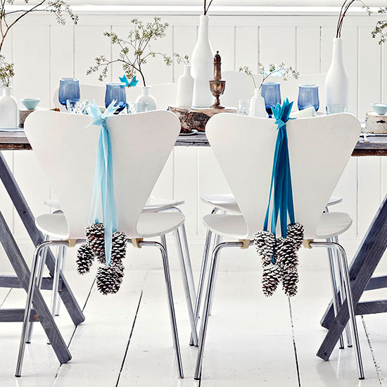 Pinecone chair decorations