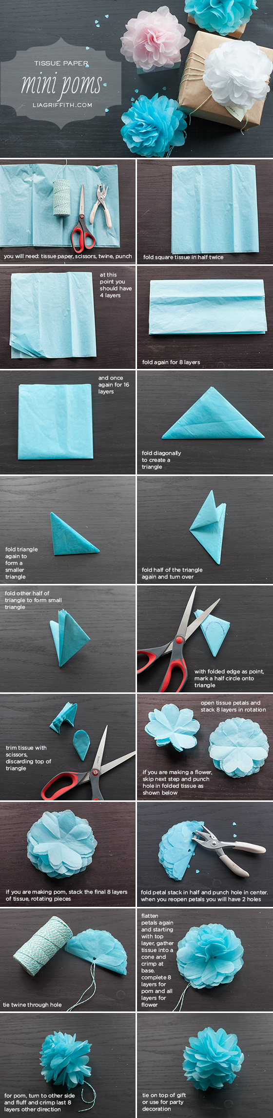 Tissue Paper Mini Pom Poms