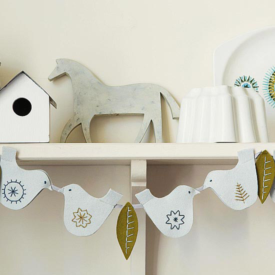 Felt dove garland Felt dove garland