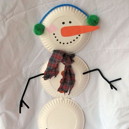 DIY Paper Plate Snowman