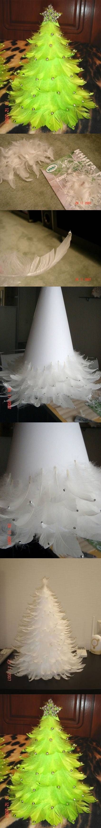 DIY Feather Christmas Tree