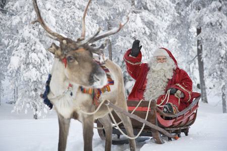 Santa and his reindeer Santa and his reindeer