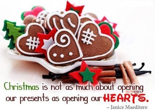 Christmas is about opening our hearts