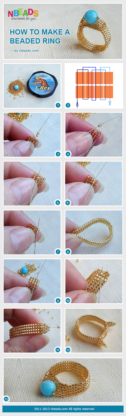 How to Make A Beaded Ring How to Make A Beaded Ring