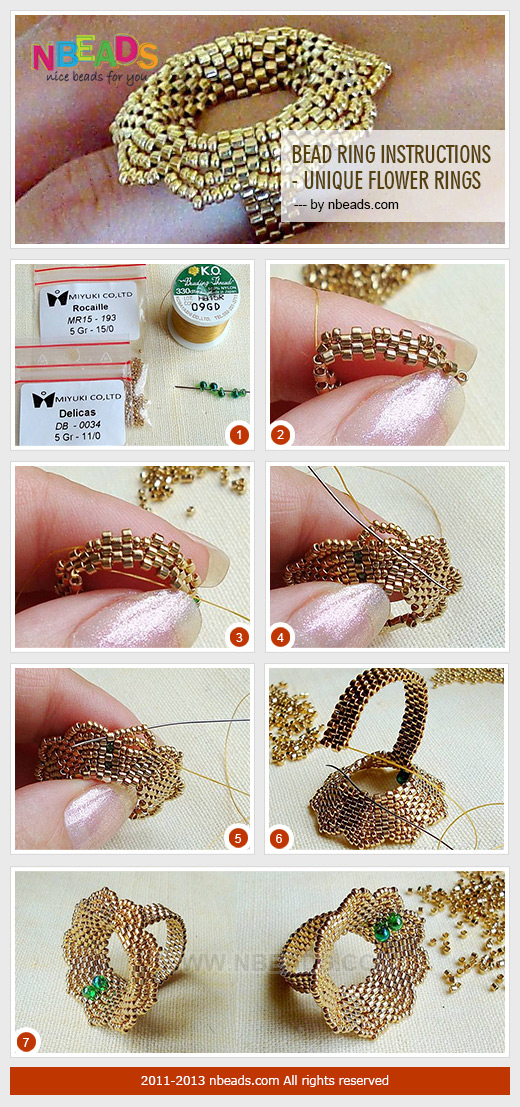 Bead Ring Instructions - Unique Flower Rings Bead Ring Instructions - Unique Flower Rings