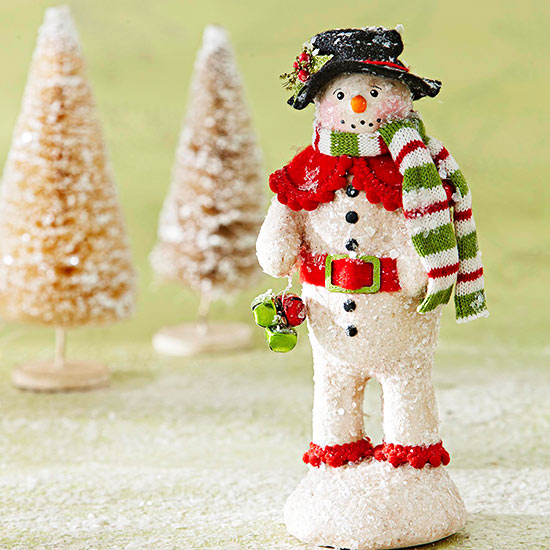 Glittered clay snowman