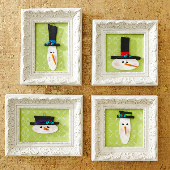 Framed snowman ornaments Framed snowman ornaments