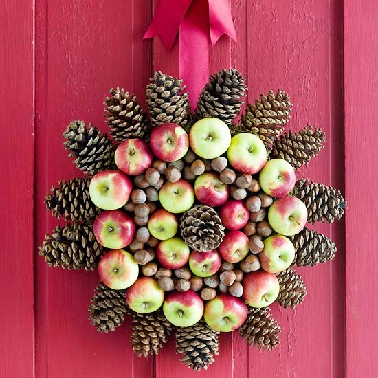 Apple pinecone wreath
