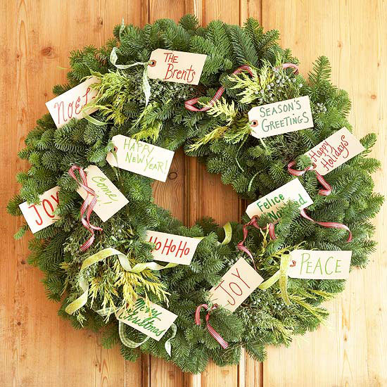 Gift tag wreath Gift tag wreath