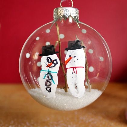 Fingerprint Snowman Glitter Ornament Fingerprint Snowman Glitter Ornament