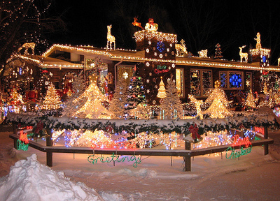Christmas decorated home