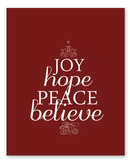 Joy Hope Peace Believe