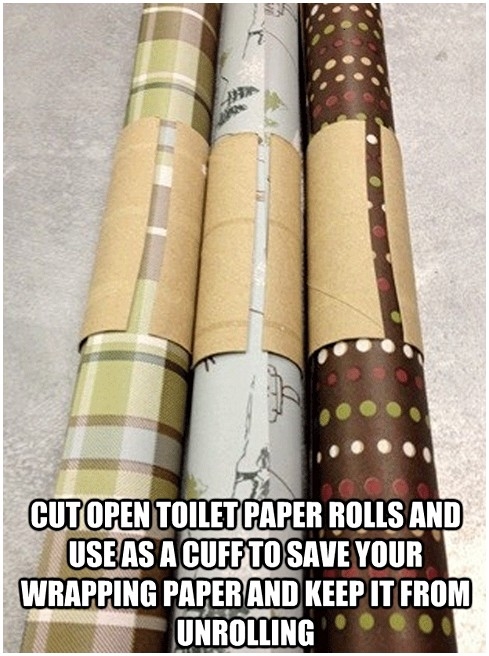 Wrapping paper cuff idea Wrapping paper cuff idea
