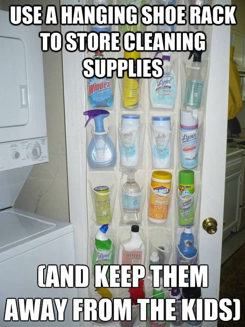 Shoe rack to hang supplies