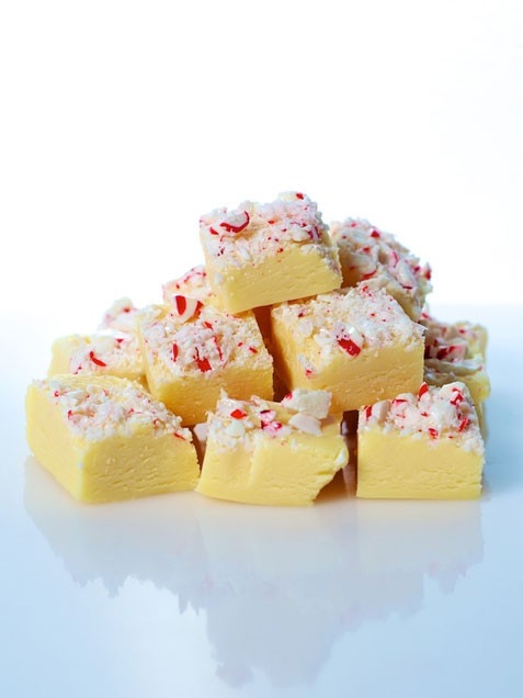 White chocolate peppermint fudge White chocolate peppermint fudge