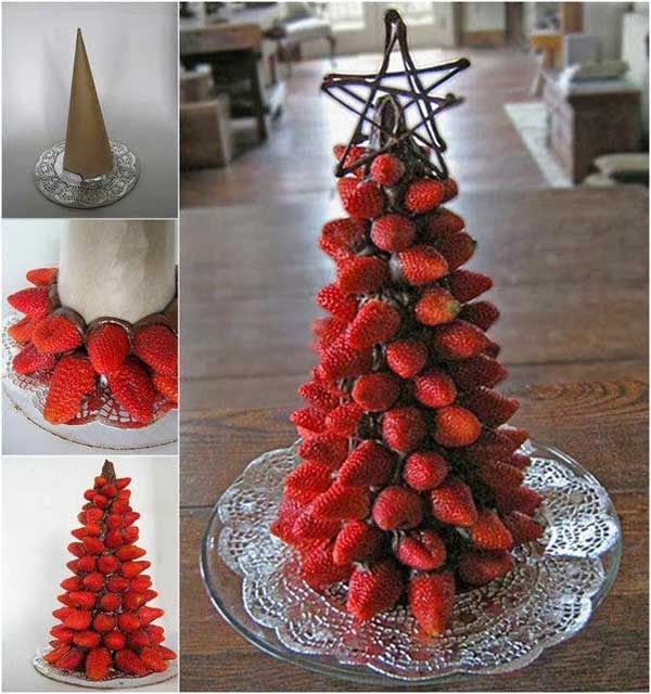 Chocolate dipped strawberry christmas tree