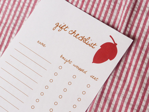 Gift checklist Gift checklist