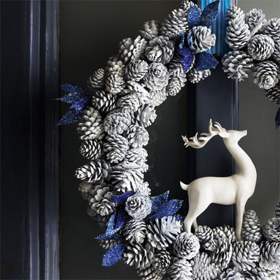 Silver pinecone wreath