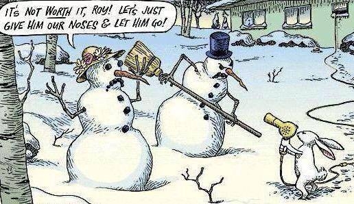 snowmen held up snowmen held up