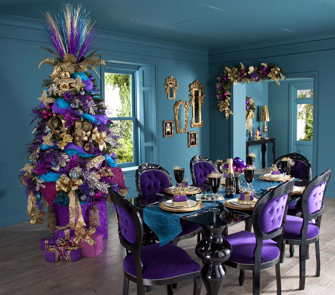Vibrant Purple & Turquoise Christmas