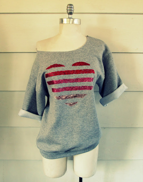 Glitter, striped heart sweatshirt Glitter, striped heart sweatshirt
