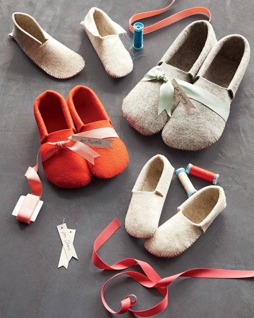Sewn felt slippers Sewn felt slippers