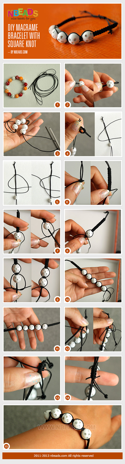 DIY Macrame Bracelet with Square Knot