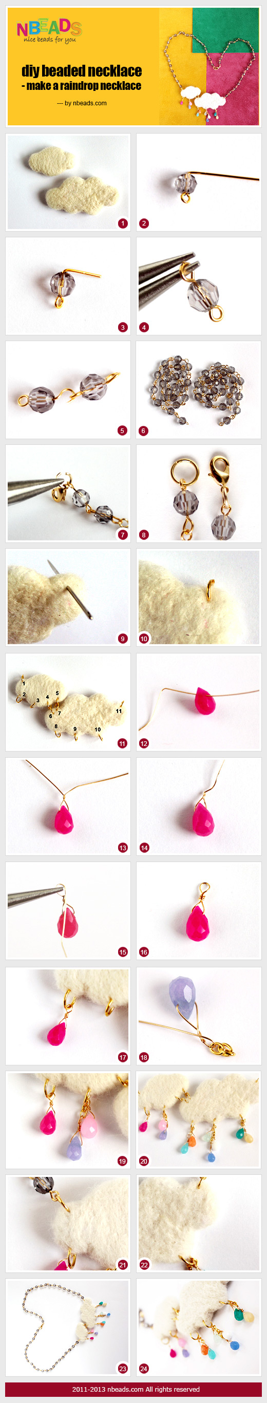 DIY Beaded Necklace - Make A Raindrop Necklace DIY Beaded Necklace - Make A Raindrop Necklace