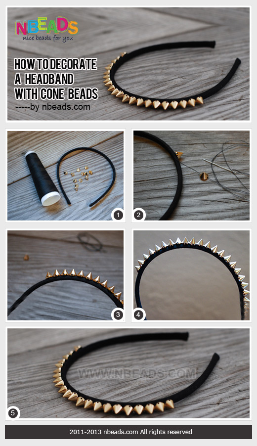 A Headband with Cone Beads