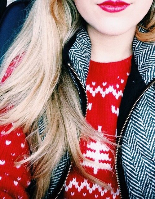 Red lipped beauty