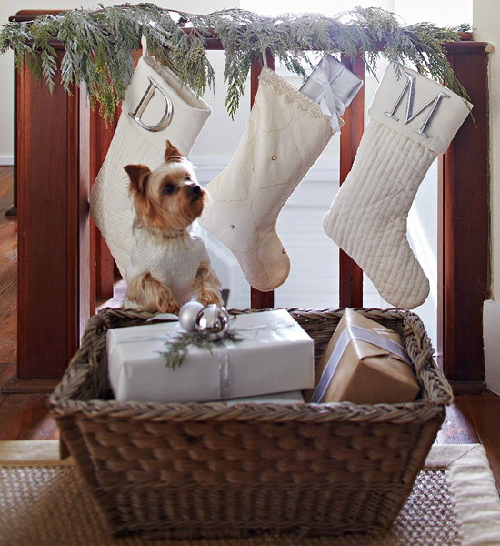 Lettered stockings and gifts