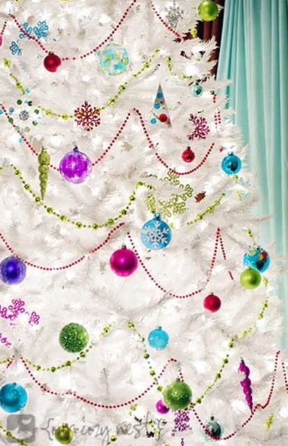 White colorful Xmas Tree White colorful Xmas Tree