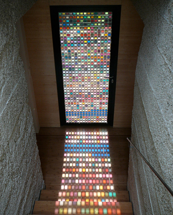 Glass door made of swatches Glass door made of swatches