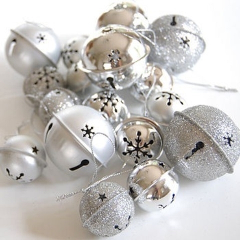 Silver glitter bells Silver glitter bells