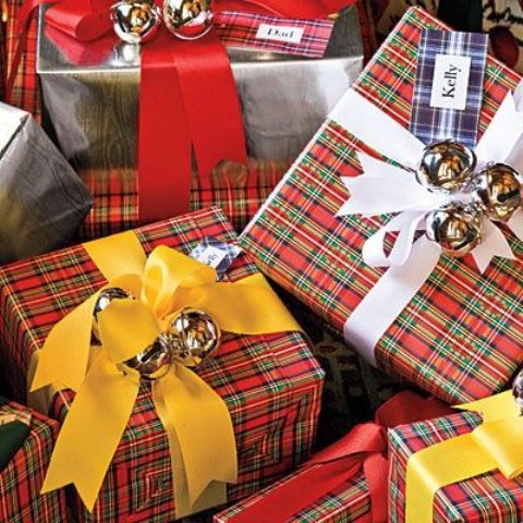 Jingle bell gift wrap