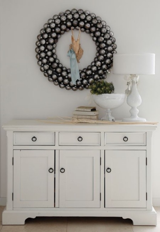 Silver wall wreath