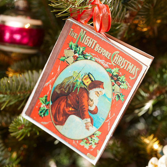 Santa book ornament