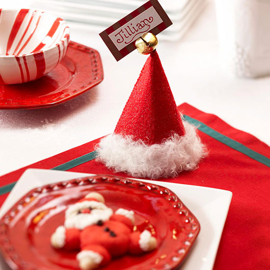 Santa hat place cards Santa hat place cards
