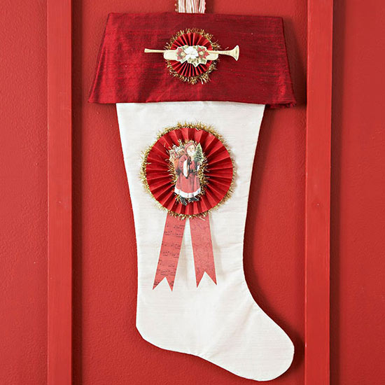 Santa medallion stocking