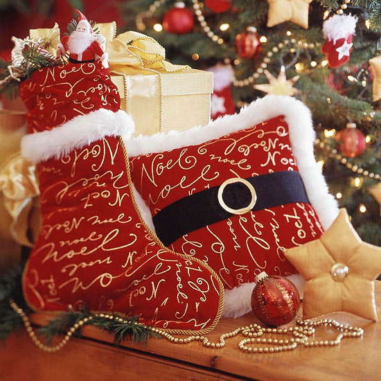 Santa claus belted throw pillow