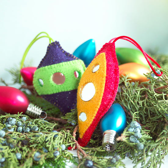 Mirrored felt christmas ornaments Mirrored felt christmas ornaments