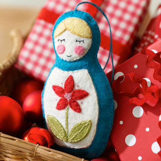Felt nesting doll ornament Felt nesting doll ornament