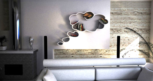 The thinking bubble bookshelf