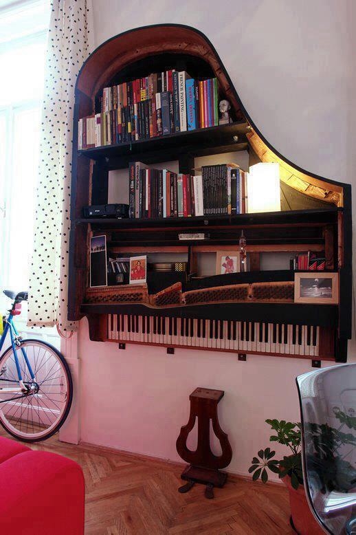 Piano bookshelf Piano bookshelf