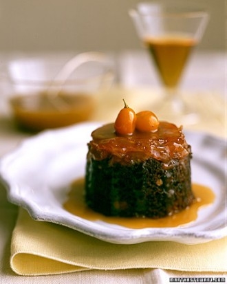 Toffee kumquat pudding