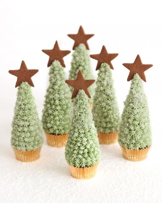 Christmas tree cupcakes